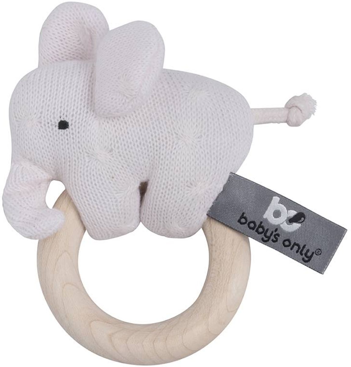 Babys Only Olifant Houten Rammelaar Classic Roze